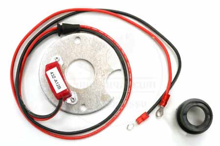 Ignitor delivers twice the voltage to the spark plugs, increasing horsepower, fuel economy and plug life. Easy to install kit has no moving parts to wear out, and replaces pitted and corroded point sets. Pertronics kit does not include distributor.
Buy this if you have:
Oliver Tractor with 4 cylinder motor
Distributor ID # 6004
101, 102, 103, 620, 720 ( VG4D, VH4D engine)
18 (Wisconsin VG4D, VH4 engine
36-02 (Wisconsin VE4, VE4D, VF4 engine)
36-32, 919 (Wisconsin VG4D engine)
125, T, EAP, EAPT, (Wisconsin engine)
919 Wisconsin VG4D engine
10, 12, 14 & 16 Ft.
86, 96 (Wisconsin VG4D, VH4D engine)