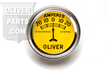 Gauge, ammeter has 20-0-20 range. \ORIGINAL\ style with \OLIVER\ logo. Fits 2\ dia hole. Tractors: Super 44, Super 55, 66, 77, Super 77, 88, Super 88, 440, 660.