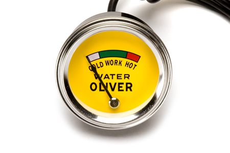 	Gauge, water temperature, \ORIGINAL\ style with \OLIVER\ logo. Fits 2\ dia hole with 52\ capillary line. Tractors: Oliver Super 44, Super 55, 66, Super 66, 77, Super 77, 88, Super 88, 440, 660.