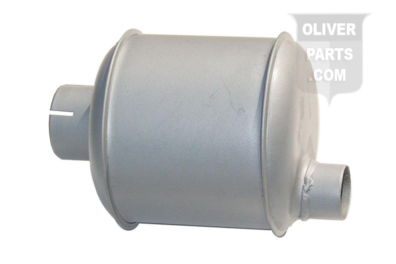 MUFFLER --- Oliver Applications: GAS / DSL: 77, 88 --- VERTICAL ROUND BODY --- USE OLS050 IF PIPE IS NEEDED --- INLET LENGTH 2 1/4 --- INLET I.D 2 3/8 --- SHELL LENGTH 6 1/2 --- SHELL DIAMETER: 6 --- OUTLET LENGTH 1 1/4 --- OUTLET O.D. 1 3/4 --- OVERALL LENGTH 10