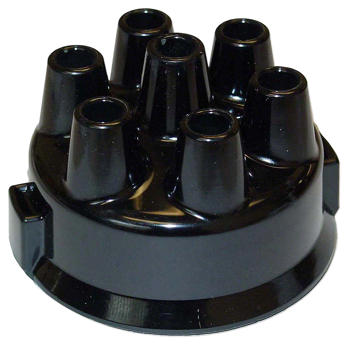6 cyl Distributor Cap For Early Oliver Tractors With the Clip Held Distributor Cap. Fits Oliver: HG, OC3, Super 44, Super 55, 60, 70, 66, 77, Super 77, 88, Super 88, 90, 99, 440, 550, 660, 770, 880, and 1800 UP TO SN#:124395 Replaces Oliver PN#:k7406, Delco PN#:824735 