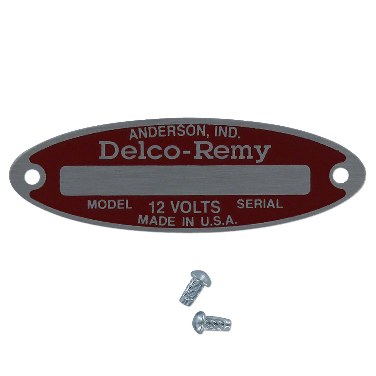 Red 12 Volt Delco Starter Tag For Oliver Tractors Using A 12 Volt Delco Starter.