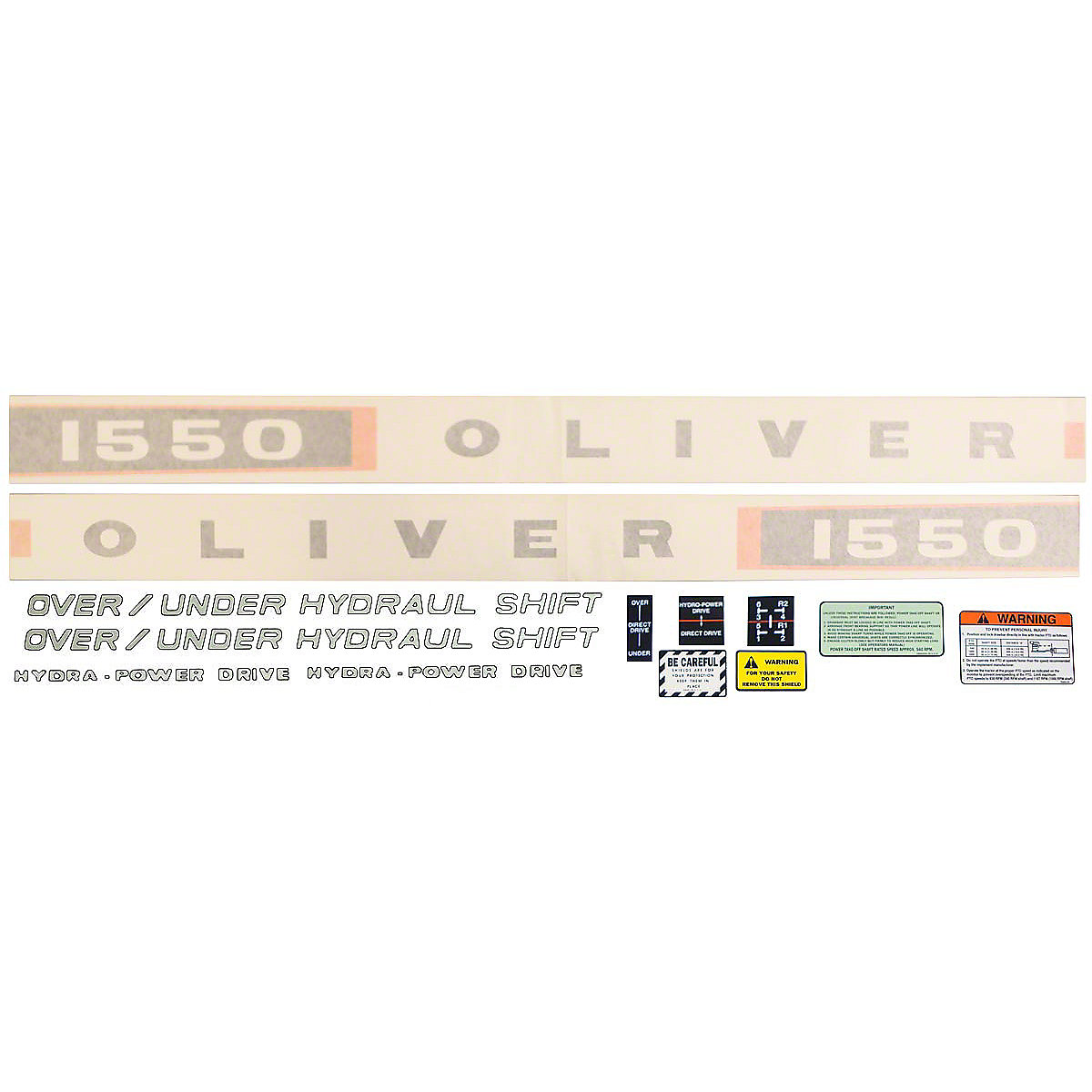 Vinyl Decal Set For Oliver 1550 Tractors.
