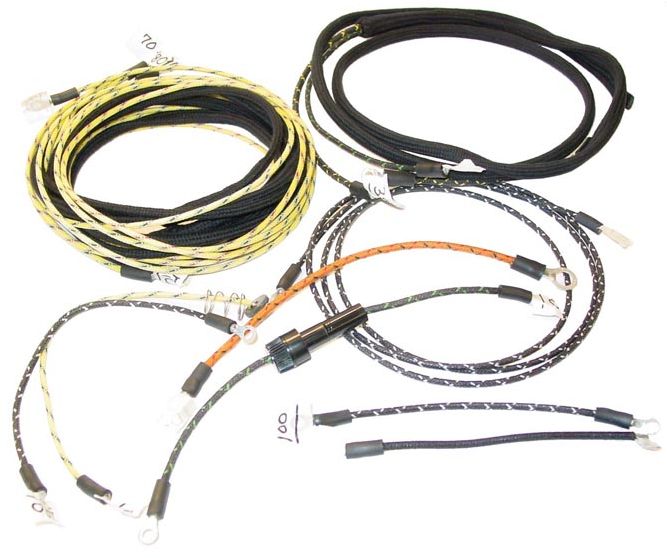 We now offer a brand new Wiring harness kit for Oliver 70 with Generator or Magneto.

Cotton braided; Terminals are soldered and sealed. Includes: Headlight wires and diagram.
