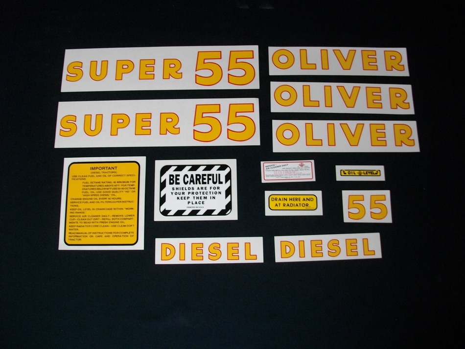 Fits: Super 55 (Diesel)
Caution: Inspect all decal pieces before applying to the tractor. We cannot offer a refund on mylar decals if they have been applied and/or if they are damaged. Store these tractor decals in a cool, dry place. Do not soak these mylar tractor decals in water. Detailed application instructions are included with each decal set. Please follow the appropriate instructions for your tractor decal set.