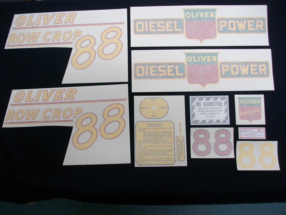 88 Row Crop Diesel Yellow # Vinyl Decal Set