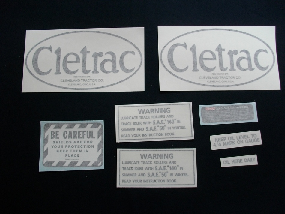 Cletrac HG (Black Oval) Vinyl Decal Set