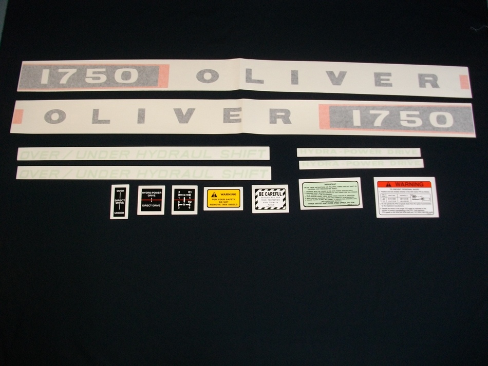 Oliver 1750 Vinyl Decal Set